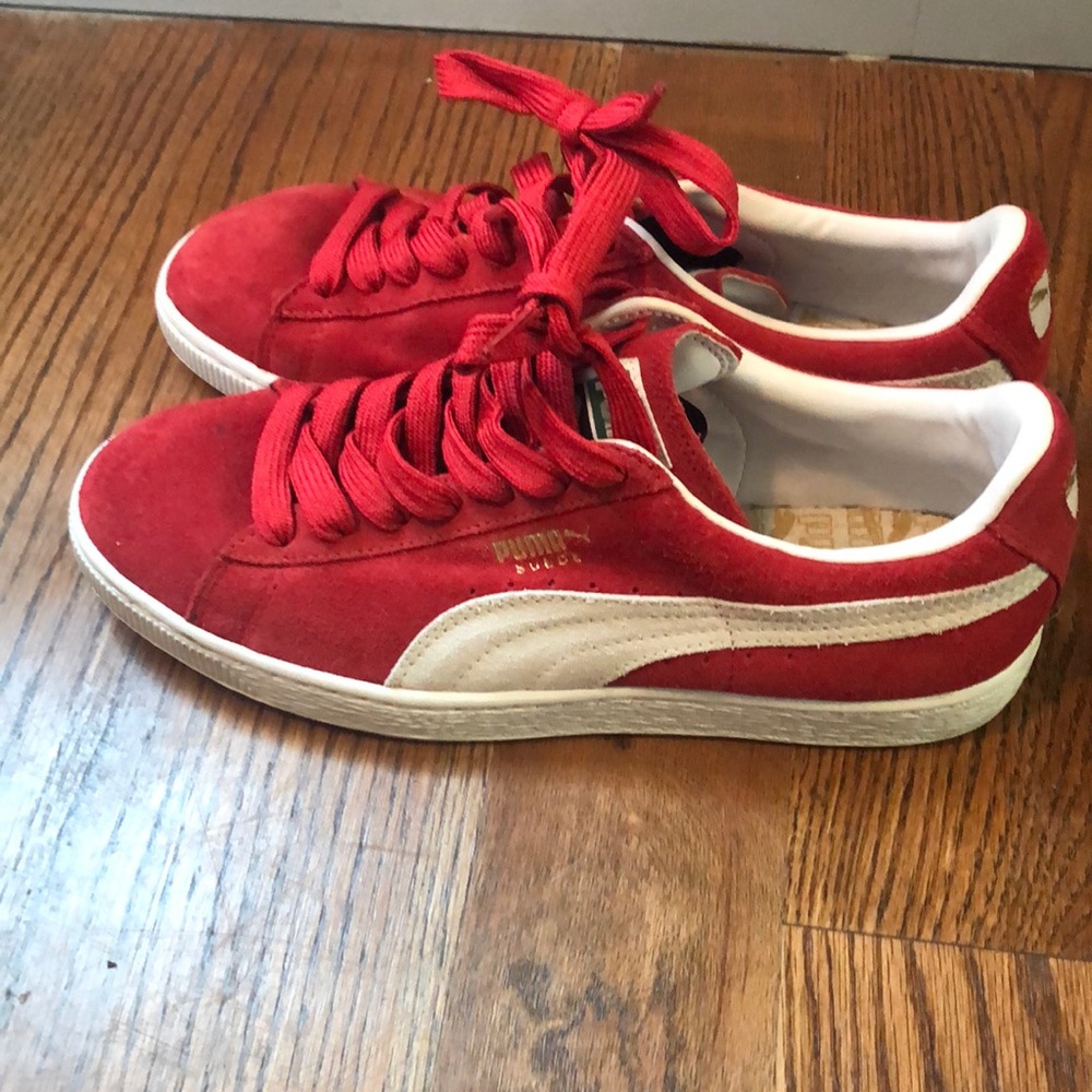 Red Suede Puma Sneakers